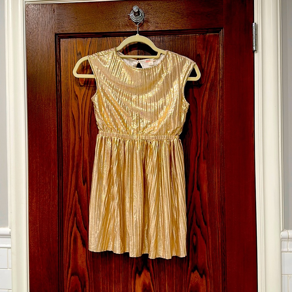 Crewcuts gold pleated dress, great condition.